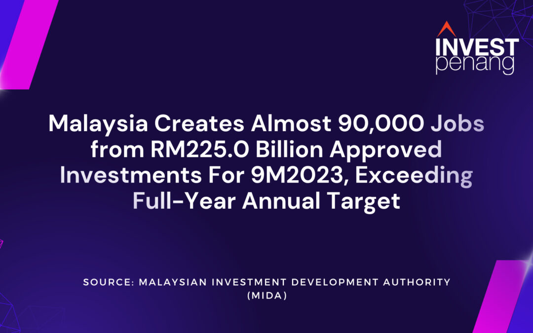 Malaysia Creates Almost 90,000 Jobs from RM225.0 Billion Approved Investments For 9M2023, Exceeding Full-Year Annual Target